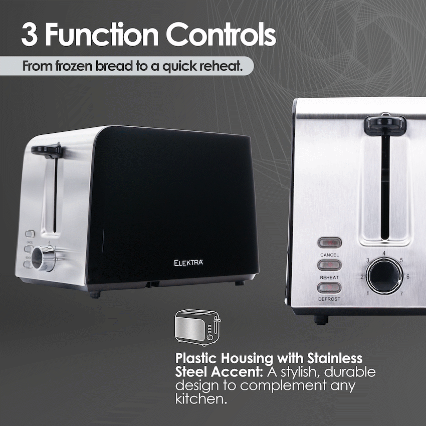 Elektra - 2 Slice Toaster - Black