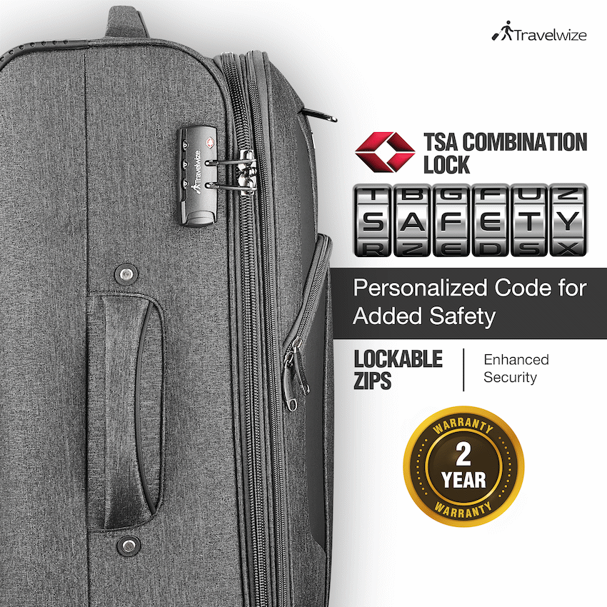 Travelwize Aurora 65cm 4-Wheel Spinner Trolley Case - Grey Melange