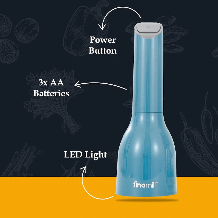 Finamill Battery Operated Grinder - Ocean Blue