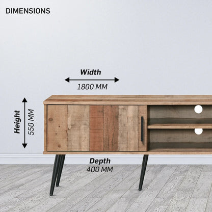 Everfurn Vernice TV Stand - 1800w with Two Cupboards