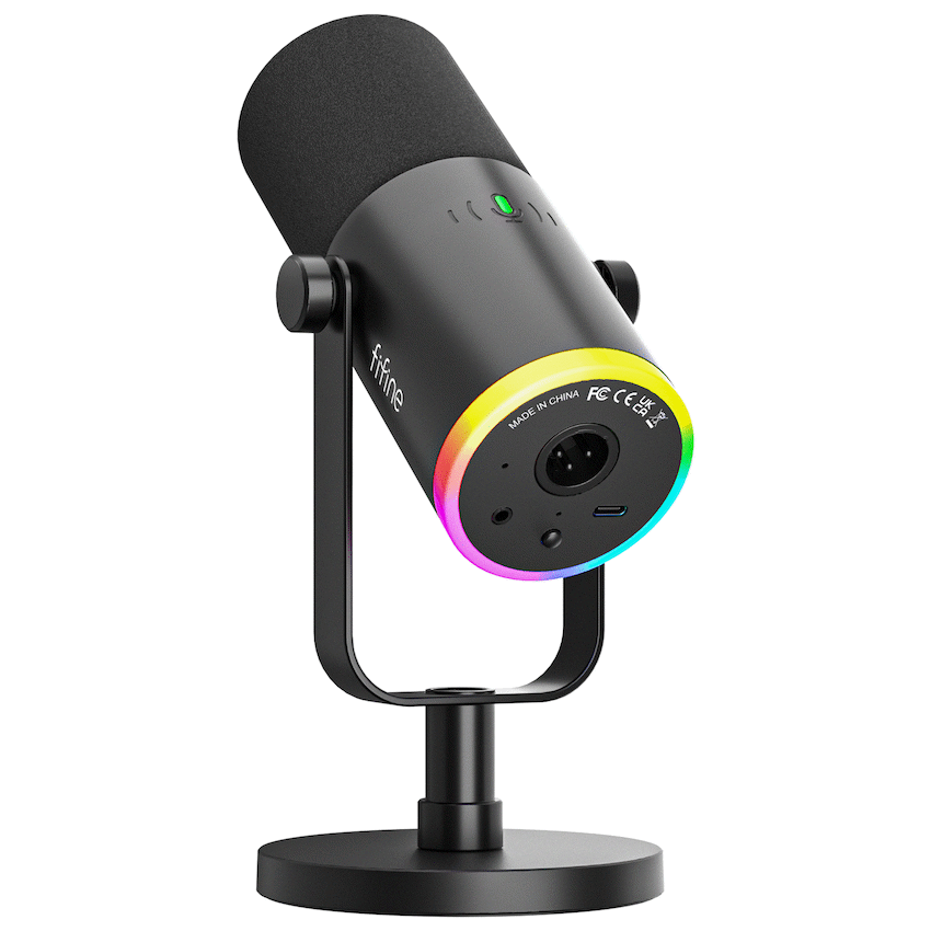 Fifine AM8 NEO RGB Dual Port Microphone with Stand