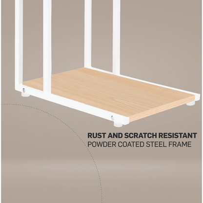 Everfurn Sofa Side Table - Oak and White