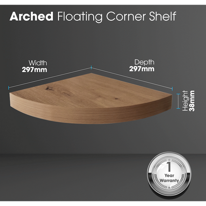 Everfurn Arched Floating Corner Wall Shelf