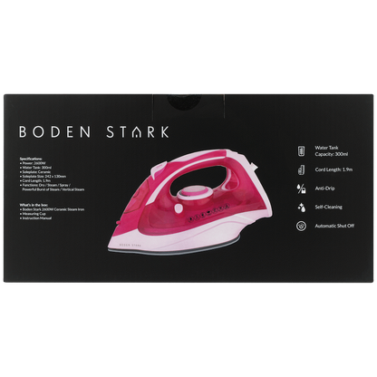 Boden Stark 2600W Ceramic Steam Iron - Pink