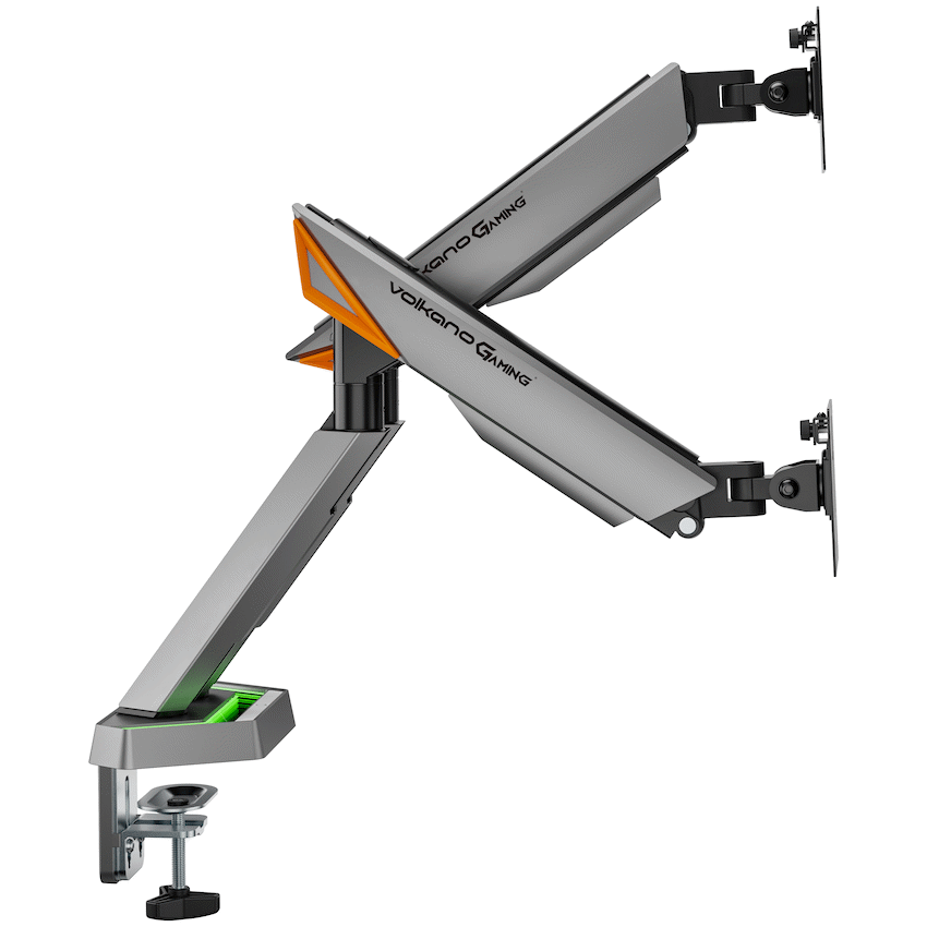 Volkano Gaming Void Series- Dual Arm Full Motion Monitor mount - RGB - GR