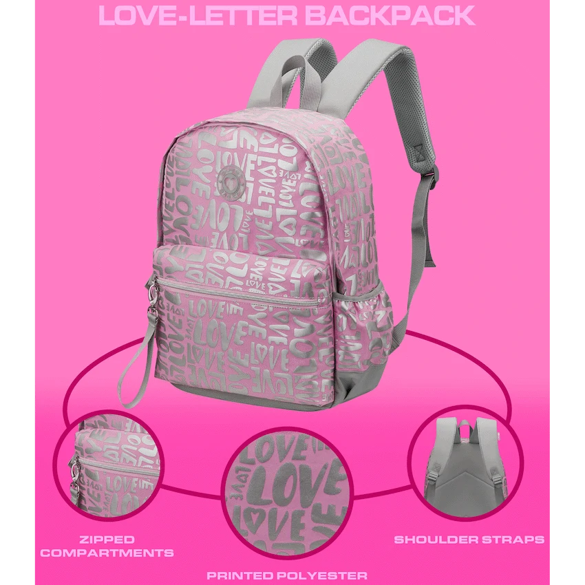 Quest Love-letter Backpack Pink