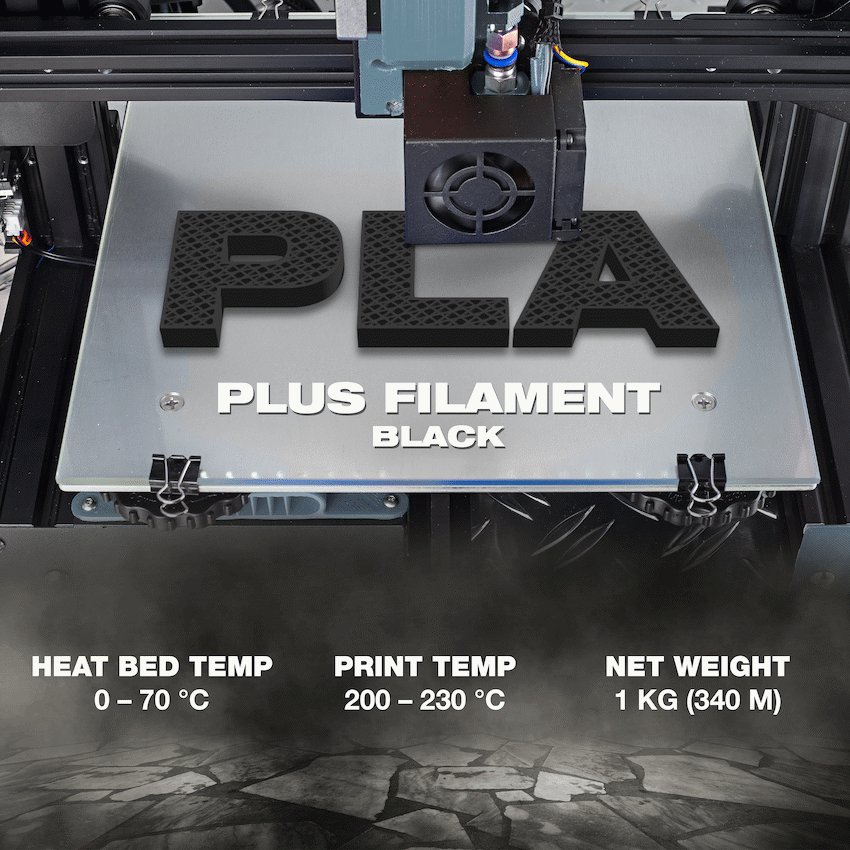 SA Filament Silk PLA Plus Gloss Filament 1kg - Black