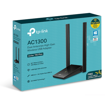 TP-Link Archer T4U Plus AC1300 Dual Antennas High-Gain Wireless USB Adapter