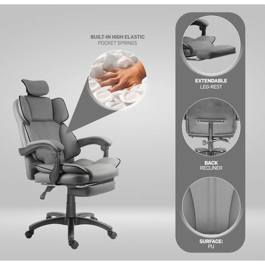 Everfurn Emperor High Back Chair - Grey