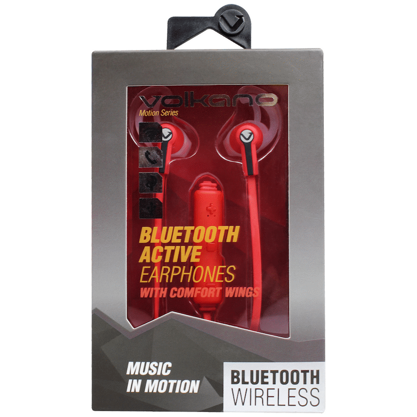 Volkano Motion Bluetooth Earphones - Red/Black