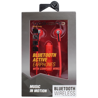 Volkano Motion Bluetooth Earphones - Red/Black