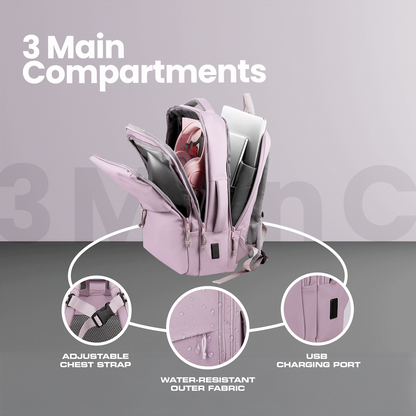 Volkano Under-Seat Traveller Backpack Pastel Pink