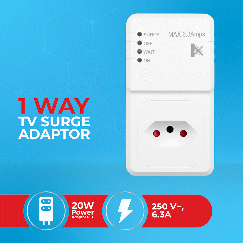 Switched 1-Way TV Surge Adaptor with SANS 164-2