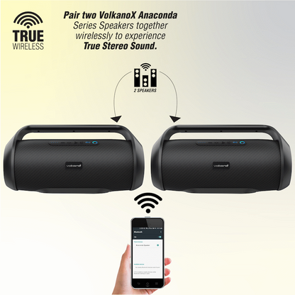 VolkanoX Anaconda Bluetooth Speaker - Black