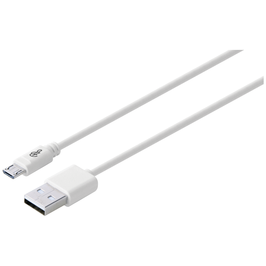 Pro Bass Power Series Boxed Round Micro USB Cable - White