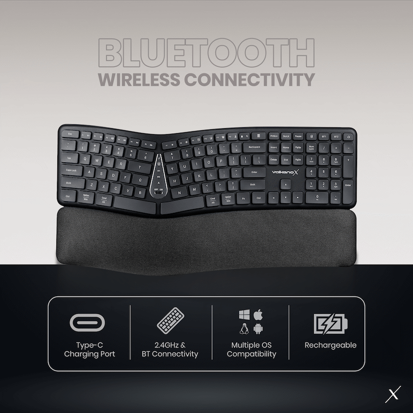 VolkanoX Ergo Bluetooth Wireless Keyboard