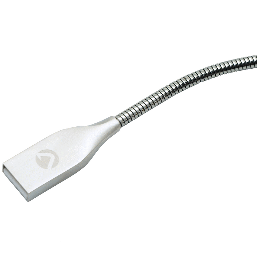 Volkano Iron Series Round Metallic Spring MFI Lightning Cable 1.2m - Silver