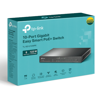TP-Link TL-SG1210MPE 10-Port Gigabit Easy Smart Switch with 8-Port PoE+