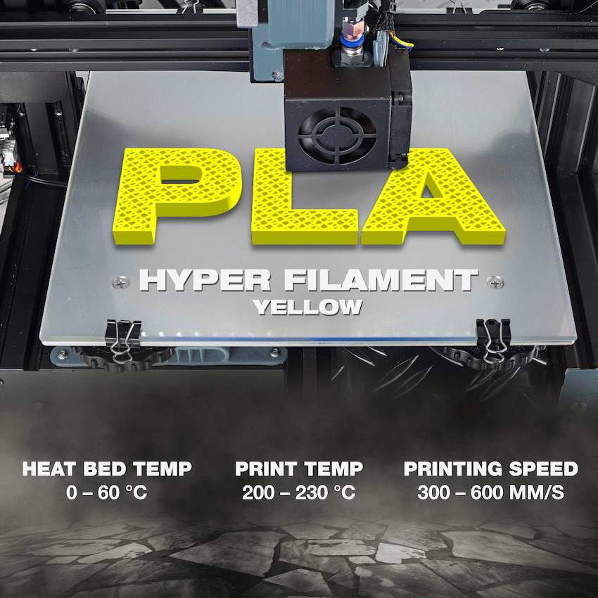SA Filament PLA Hyper Filament 1kg - Yellow