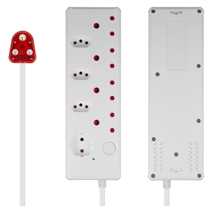 SWITCHED 8-way High Surge Multiplug 0.5m