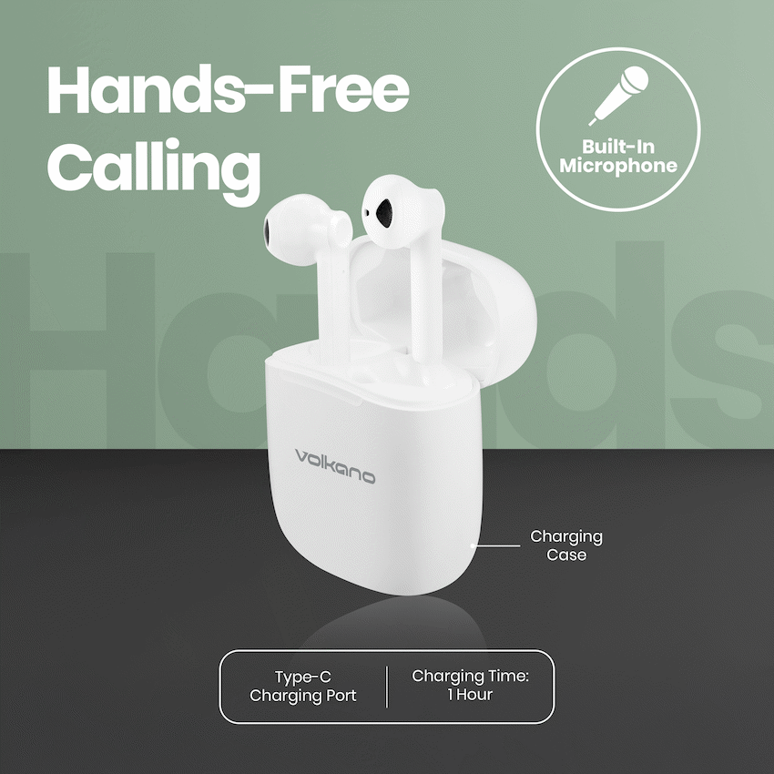 Volkano Buds X 2.0 Series True Wireless Earphones - White
