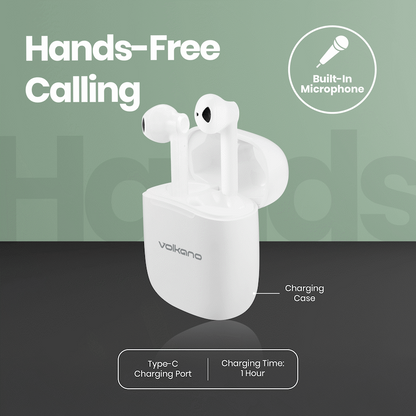 Volkano Buds X 2.0 Series True Wireless Earphones - White