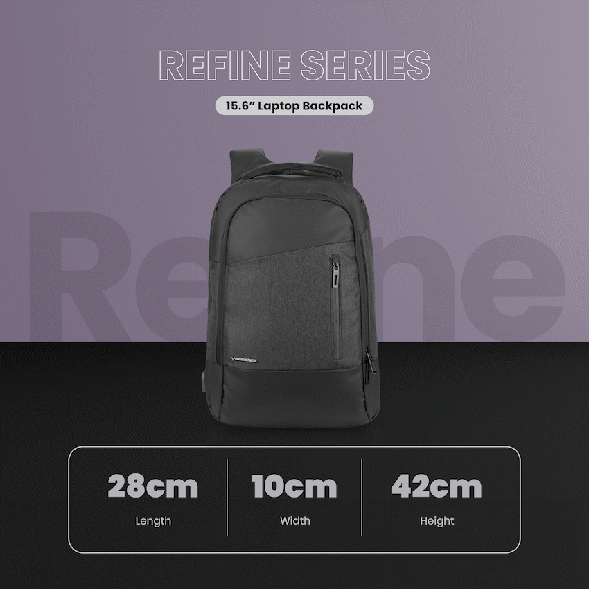 Volkano Refine 15.6" Laptop Backpack - Black/Charcoal