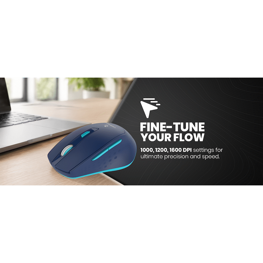 Volkano Chrome Series Wireless Mouse - Blue