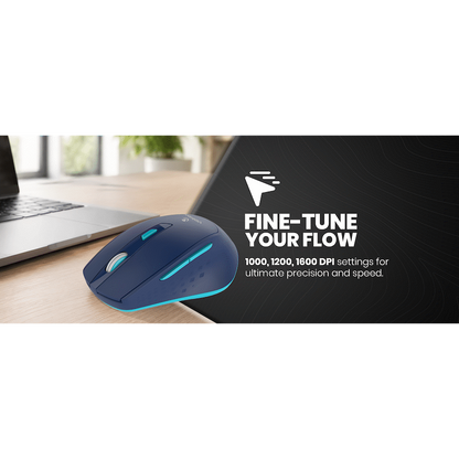 Volkano Chrome Series Wireless Mouse - Blue