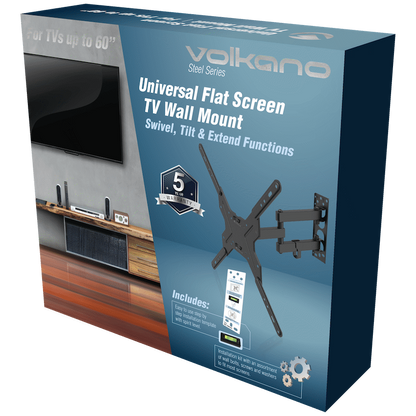 Volkano Steel series TV Wall Mount Full Motion 26~60 inch - black