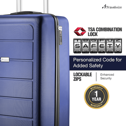 Travelwize Maple ABS 85cm 4-Wheel Spinner Luggage - Navy