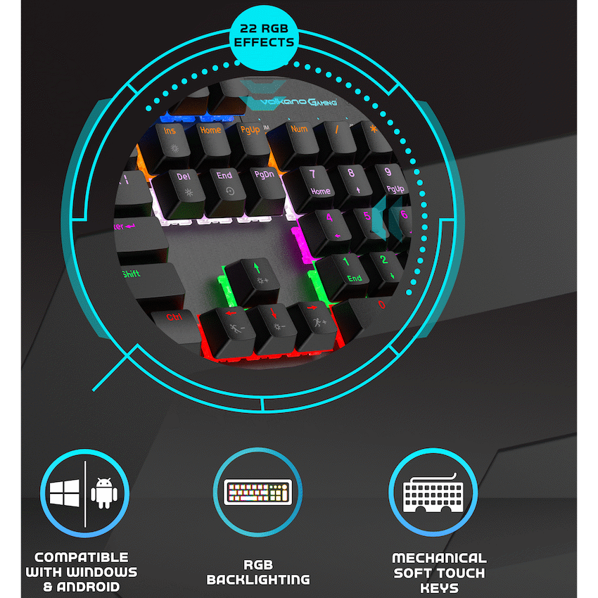 Volkano Gaming Phantom X1 Wired Mechanical keyboard with RGB lighting