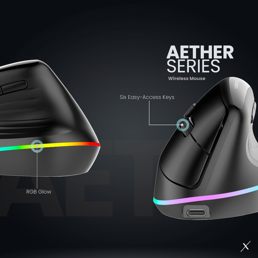 VolkanoX Aether Series Wireless Mouse With RGB