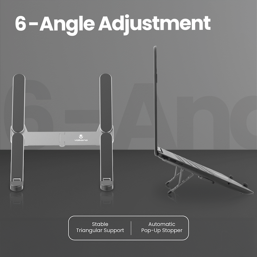 Volkano Fold Series Adjustable Aluminium Laptop Stand
