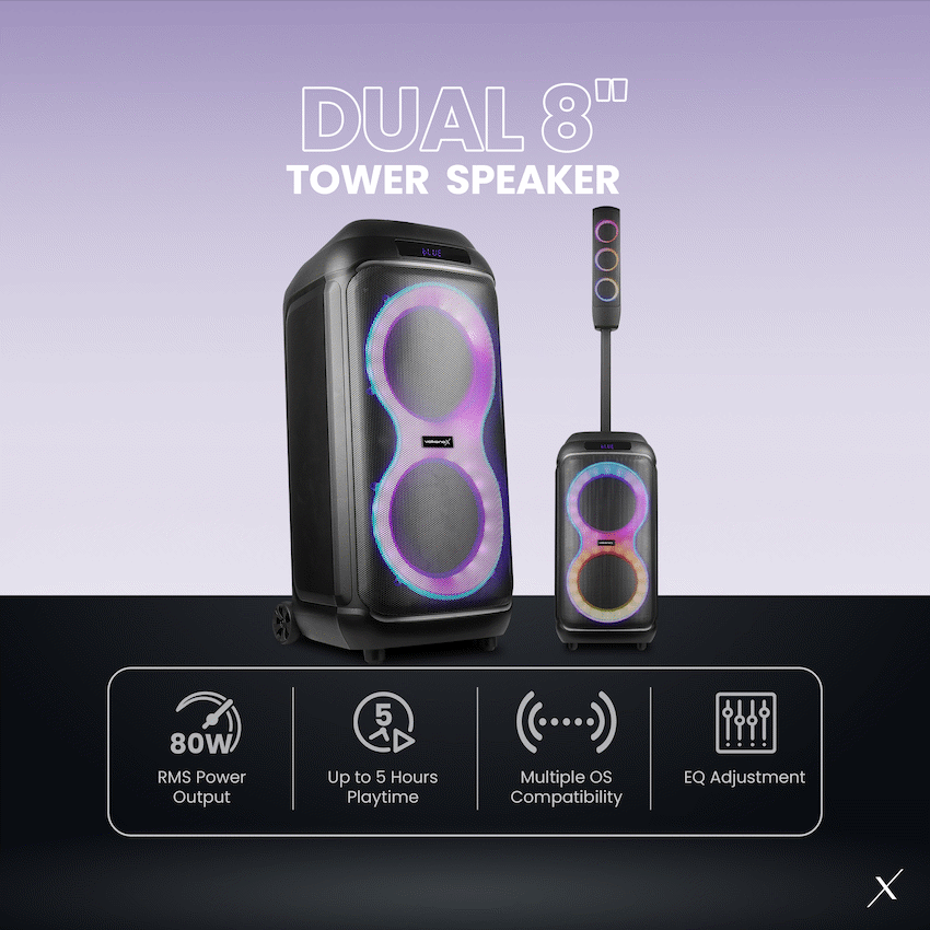 VolkanoX Infinity Series Dual 8" Tower Speaker
