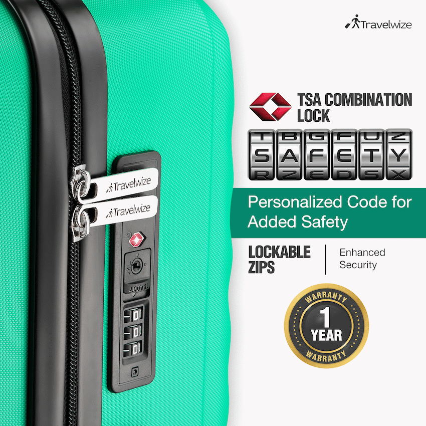 Travelwize Astra ABS 77cm 4-Wheel Spinner Luggage - Jade
