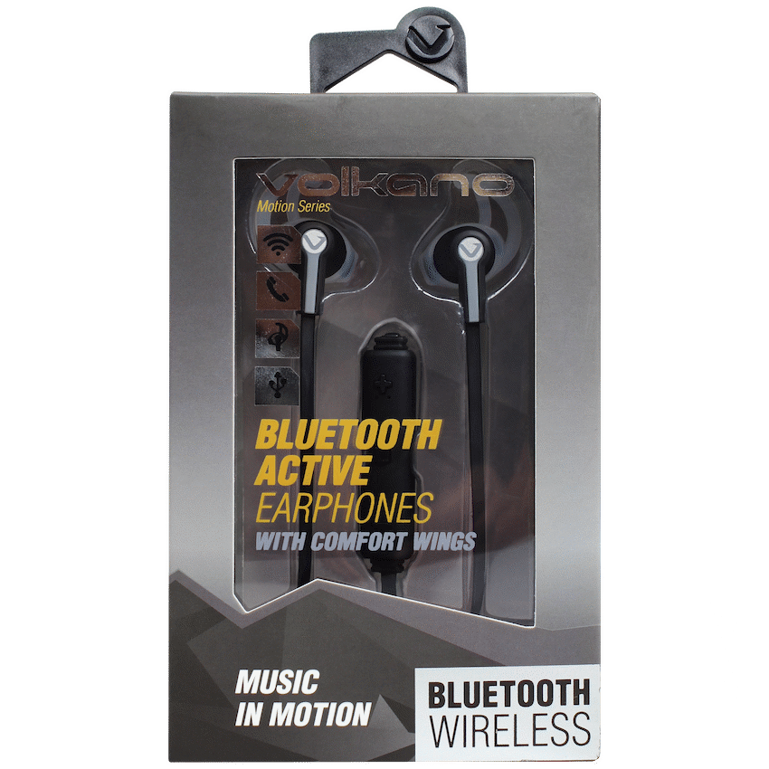Volkano Motion Bluetooth Earphones - Black/Grey