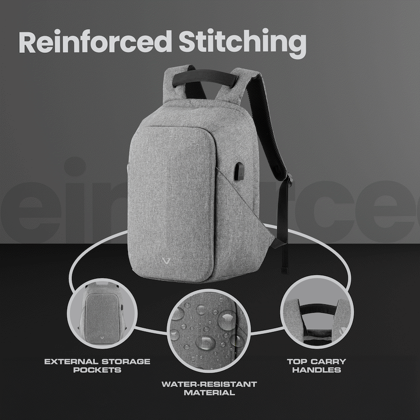 Volkano Trident 15.6" Laptop Backpack - Grey