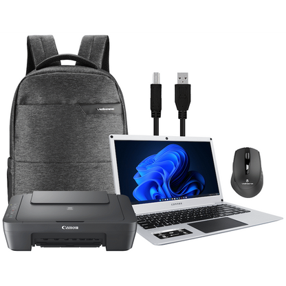Connex Laptop L1430-PRO-SL256 - 14" Celeron N4020 8GB/256SSD W11HOME Printer+Bag+Mouse