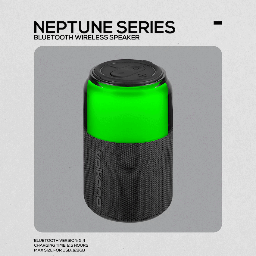 Volkano Neptune Bluetooth Wireless Speaker - Black