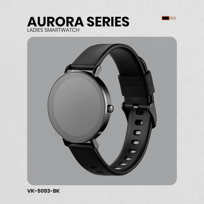 Volkano Aurora Series Ladies Smart Watch - Black