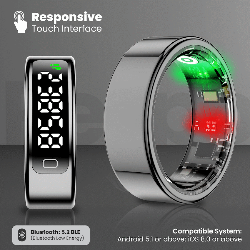 Volkano Ring Series Ring Pro Smart Ring with Charging Case - 19.9mm