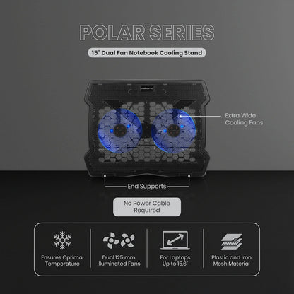 Volkano Polar Series 15" Dual Fan Notebook Cooling Stand