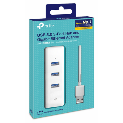 TP-Link UE330 USB 3.0 to Gigabit Ethernet Network Adapter with 3-Port USB 3.0 Hub