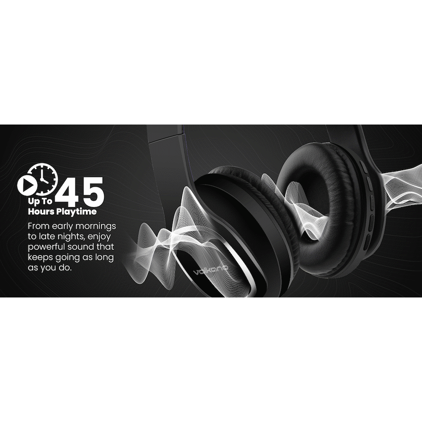Volkano Phonic Series Bluetooth Full Size Headphones - Black