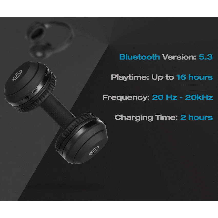 Amplify Chorus Series Bluetooth 2.0 Headphones - Black
