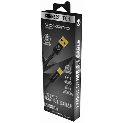 Volkano Connect C Type-C to USB 3.1 Cable M/M 0.75m