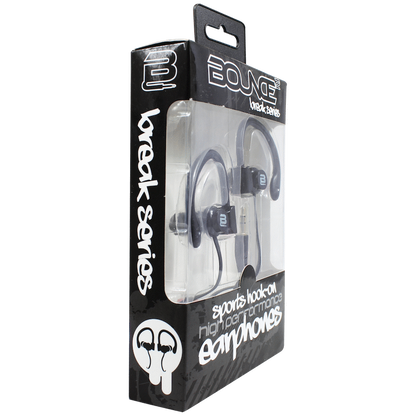 Bounce Break Series Hook-On Earphones - Black