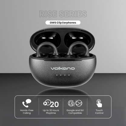 Volkano Rise Series OWS Clip Earphones - Black