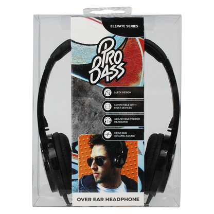Pro Bass Elevate Series Auxiliary Headphone - Black